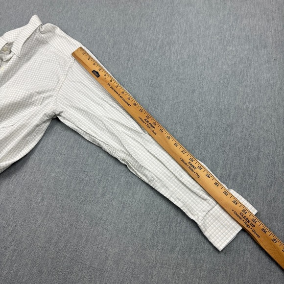 Ermenegildo Zegna Shirt Mens Large White Check Plaid Button Up‎ Cotton Italy - Picture 8 of 12